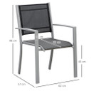 2 PCs Patio Dining Chair Outdoor Mesh Seat Bistro Chair Grey