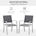 2 PCs Patio Dining Chair Outdoor Mesh Seat Bistro Chair Grey