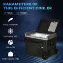 50L Car Refrigerator 12V Portable Freezer w/ Inner LED Light, Wheels Outsunny