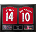 Arsenal FC Bergkamp & Henry Signed Shirts (Dual Framed)