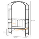 Garden Arbour Bench Plant Climbing Support Trellis Rose Vines Black Outsunny