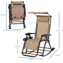 Folding Recliner Chair Outdoor Lounge Rocker Zero-Gravity Seat w/ Adjustable