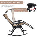 Folding Recliner Chair Outdoor Lounge Rocker Zero-Gravity Seat w/ Adjustable
