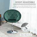 HOMCOM Swivel Dining Height Bar Stool Adjustable Armless Tub Chair Green
