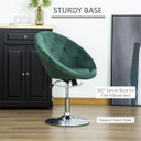 HOMCOM Swivel Dining Height Bar Stool Adjustable Armless Tub Chair Green