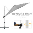 3 x 3(m) Cantilever Roma Parasol Garden Umbrella with Cross Base Grey