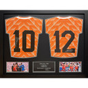 Netherlands Gullit & Van Basten Signed Shirts (Dual Framed)