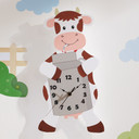 Fantasy Fields Childrens Happy Farm Wooden Cow Wall Clock Kids Bedroom TD-12657A