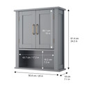 Mercer Wooden Bathroom Furniture Wall Medicine Storage Cabinet Grey