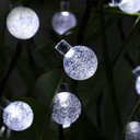 Planet Solar 30 White Crystal Retro Ball Solar Powered String Lights 6m