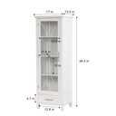 Wooden Bathroom Cabinet Standing Tall Storage White 7961