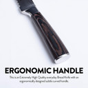 KOI ARTISAN Large Bread Knife - 8 Inch Razor Sharp Edge - High Carbon Stainless Steel Japanese Kinves Stylish Damascus Knife Pattern - Ergonomically Designed Chef Knifes - Stain & Corrosion Resistant