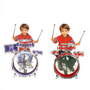 Soka Big Band Children's Rockstar Drums & Cymbal Kit With Stool: A colourful drum set with various drums, cymbal, stool, and accessories for young musicians