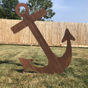 XL Rusty Anchor garden Sign Metal Ornament Feature Lawn statue