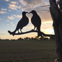 Rusty Metal LOVE BIRDS Garden feature decoration sign LOVEBIRDS