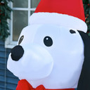  6ft Inflatable Christmas Puppy Dog Wearing Santa Hat Lighted Outdoor Indoor