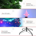  5ft Prelit Artificial Christmas Tree with Multi-Coloured Fiber LED Light Green