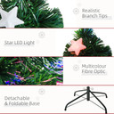  5FT Prelit Artificial Christmas Tree Fibre Optic Star LED Light Xmas Deco Green