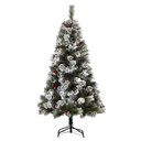 5ft Indoor Christmas Tree Artificial Berry Xmas Deco Metal Stand and 184 Tips