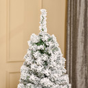5 Feet Prelit Artificial Snow Flocked Christmas Tree Warm LED Light Green White