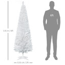 1.8m 6ft Artificial Pine Pencil Slim Christmas Tree with 390 Branch Tips White
