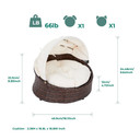Indoor Outdoor Rattan Cat or Dog Bed, Canopy & Cushion