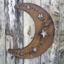 LARGE MOON Rusty Metal Garden Ornament Wall Sign Decoration Feature