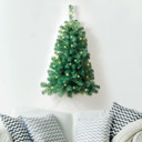 Image: JOBAR Lighted Wall Christmas Tree - 3ft (91cm) Half Tree with 50 LED Lights in Festive Setting