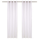  Curtains with Metal Rings 2 pcs Cotton 140x175 cm White