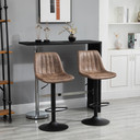 PU Distressed Leather Twin-Pair Height Adjustable Barstools Brown