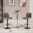 PU Leather Padded Bar Stools Adjustable Height Bar Chairs Swivel Stools Set