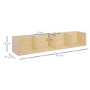 Multi-Media Storage Wooden Shelf - 95Lx17Wx16.5H cm