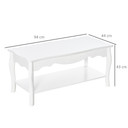 Coffee Table - White - 94Lx44Wx42H cm