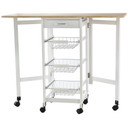 MDF Extendable Kitchen Island Trolley White