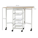 MDF Extendable Kitchen Island Trolley White