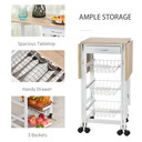 MDF Extendable Kitchen Island Trolley White