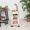 MDF Extendable Kitchen Island Trolley White