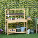 Potting Bench Table, with Metal Sieve Screen, Chalkboard, Hidden Sink, Drawer