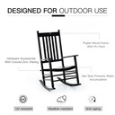Outsunny Porch Rocking Chair, Poplar Wood, 69Wx86Dx115H cm-Black 