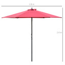 Outsunny Umbrella Parasol 2.8x2.4 m, Steel, Polyester-Wine Red