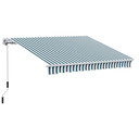 Outsunny Awning Sun Shade Canopy Shelter 4m x3m Green & White