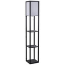 Shelf Floor Lamp, 4-tier Open Shelves, 26L x 26W x 160Hcm-Black/White