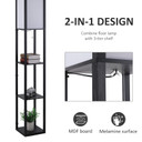 Shelf Floor Lamp, 4-tier Open Shelves, 26L x 26W x 160Hcm-Black/White