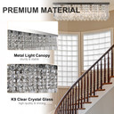 Modern Crystal Ceiling Light Square Crystal Chandelier E14 Base, Silver