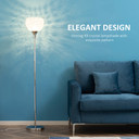 Floor Lamp with K9 Crystal Lampshade, E27 Bulb Switch Silver Lampshade