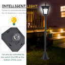 Outsunny Solar Powered Lamp Post, IP44, 18Lx18Wx160H cm-Black