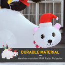 5ft Outdoor Christmas Inflatable with LED Light Polar Bear Three Penguins Garden
