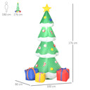 6ft Tall Inflatable Christmas Tree with Star Multicolour Gift Boxes Lights