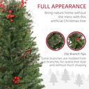 5ft Artificial Christmas Tree Holiday with Pencil Shape, Berries HOMCOM