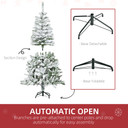 5ft Snow Flocked Artificial Christmas Tree w/ Realistic Branch Tips HOMCOM